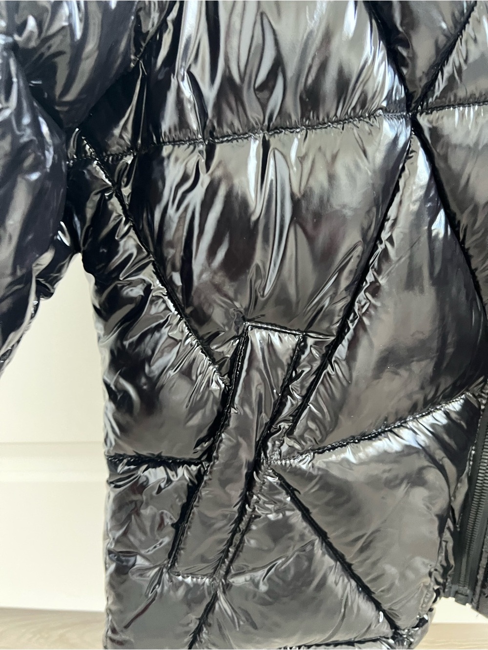Karl Lagerfeld Shiny Black Quilted Puffer Jacket - Picture 6 of 8